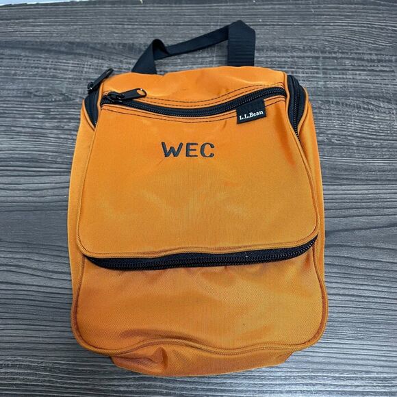 LL Bean Hanging Toiletry Cosmetic Bag Orange Travel - Picture 1 of 8